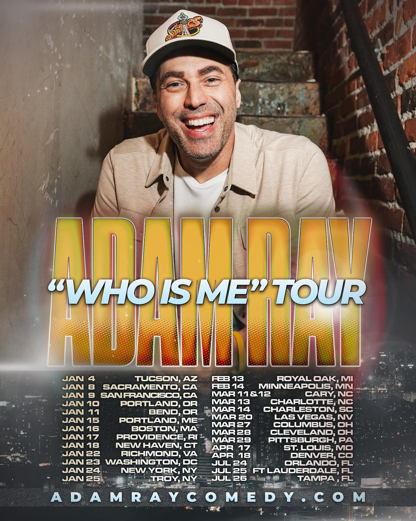 Adam Ray WHO IS ME Tour Poster 2026